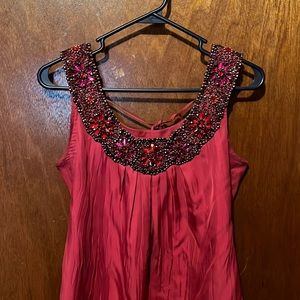 Pink beaded silk dress shirt